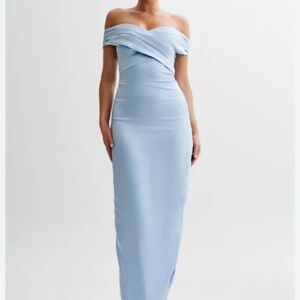 Meshki Strapless Light Blue Dress